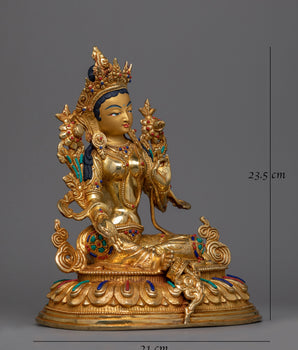 Green Tara Swifty Deity | The beautiful Handcrafted Statue | Figure of Female Buddha