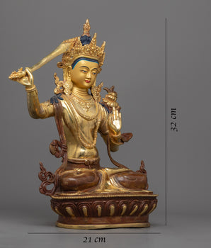 hand carved manjushree statue 