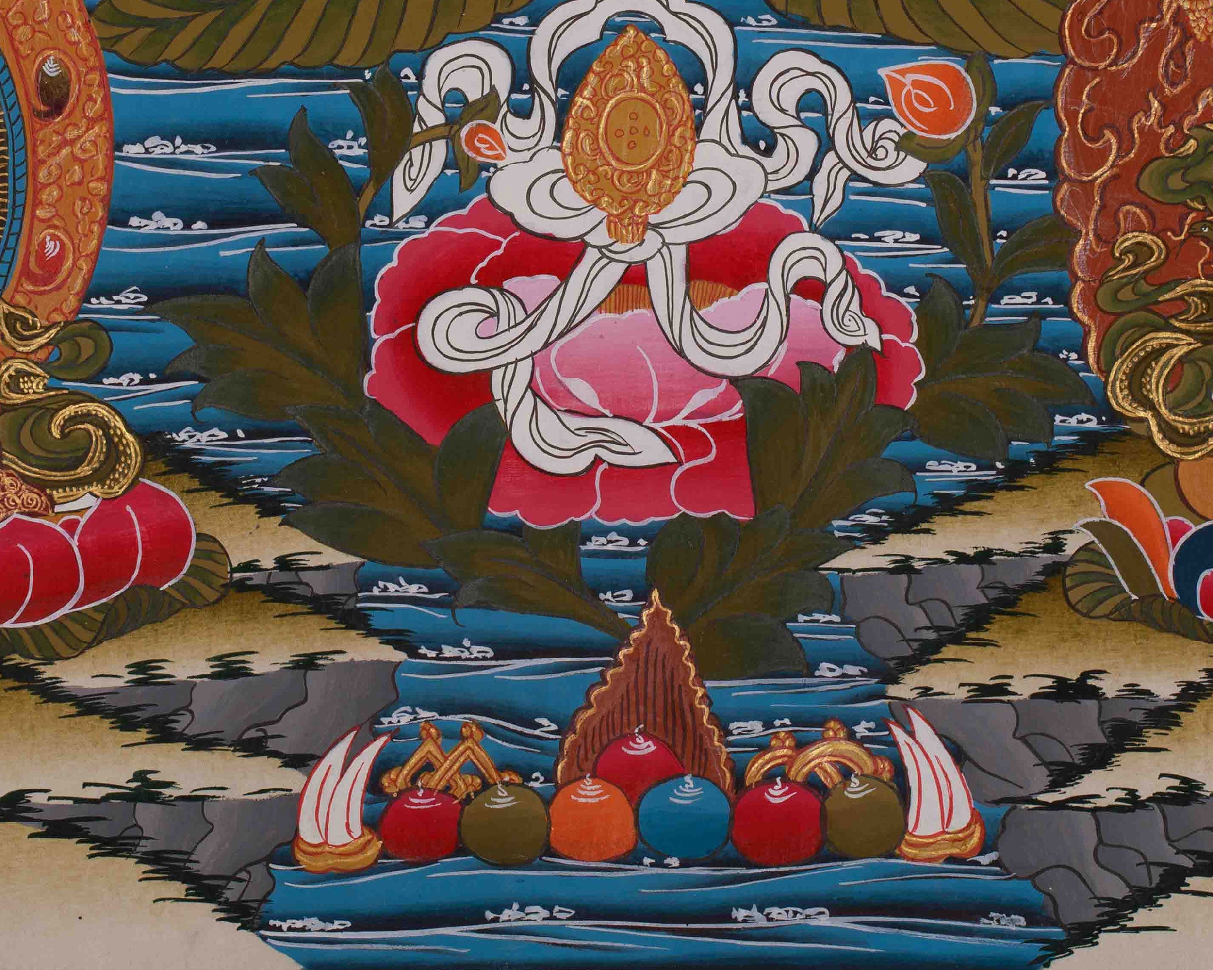 Himalayan White Tara Thangka | Sacred Buddhist Longevity Artwork