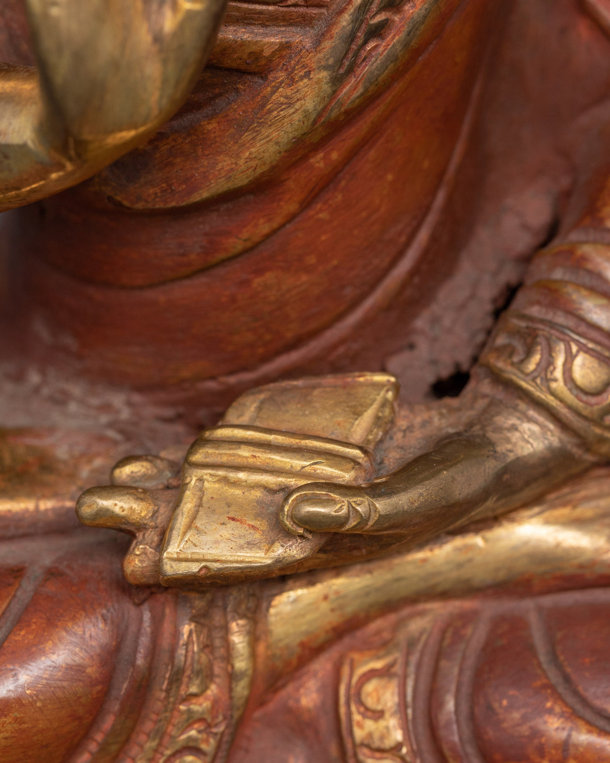 Tsongkhapa Set Statue | 24K Gold Gilded Copper Buddhist Sculpture