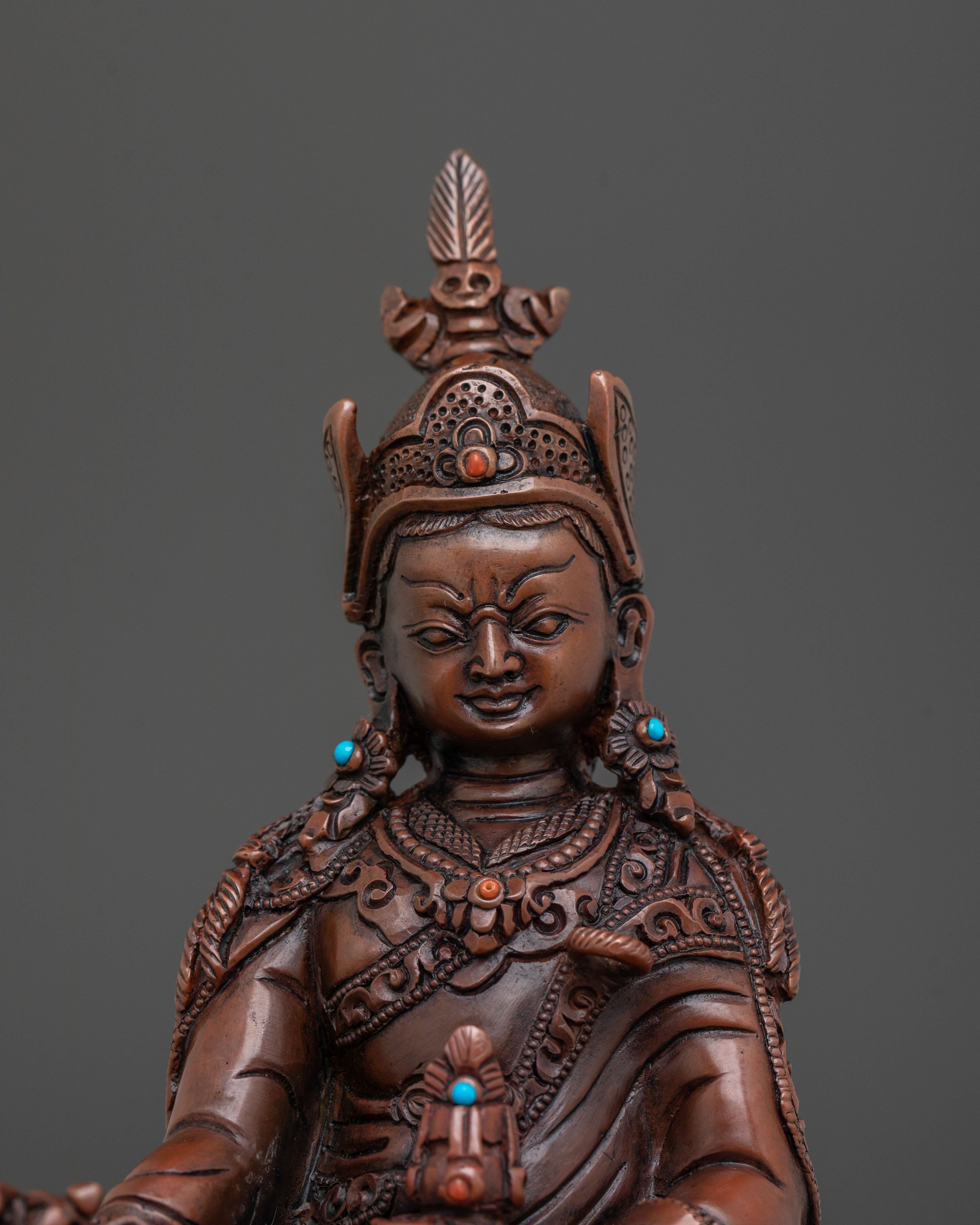 Guru Rinpoche Oxidized Copper Statue | Padmasambhava Buddhist Art