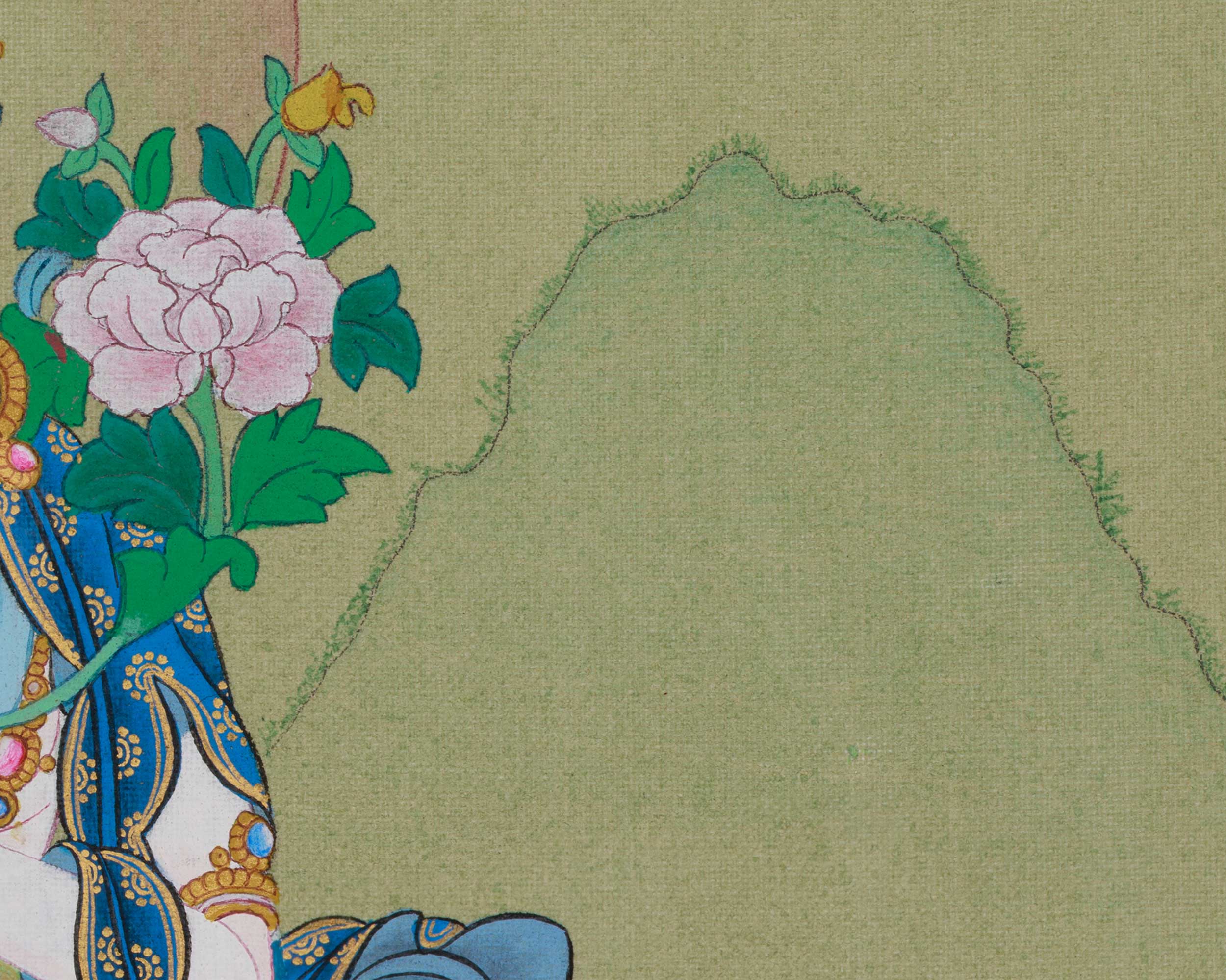 Long Life Deity White Tara Thangka | Seven-Eyed Deity | Sita Tara Artwork
