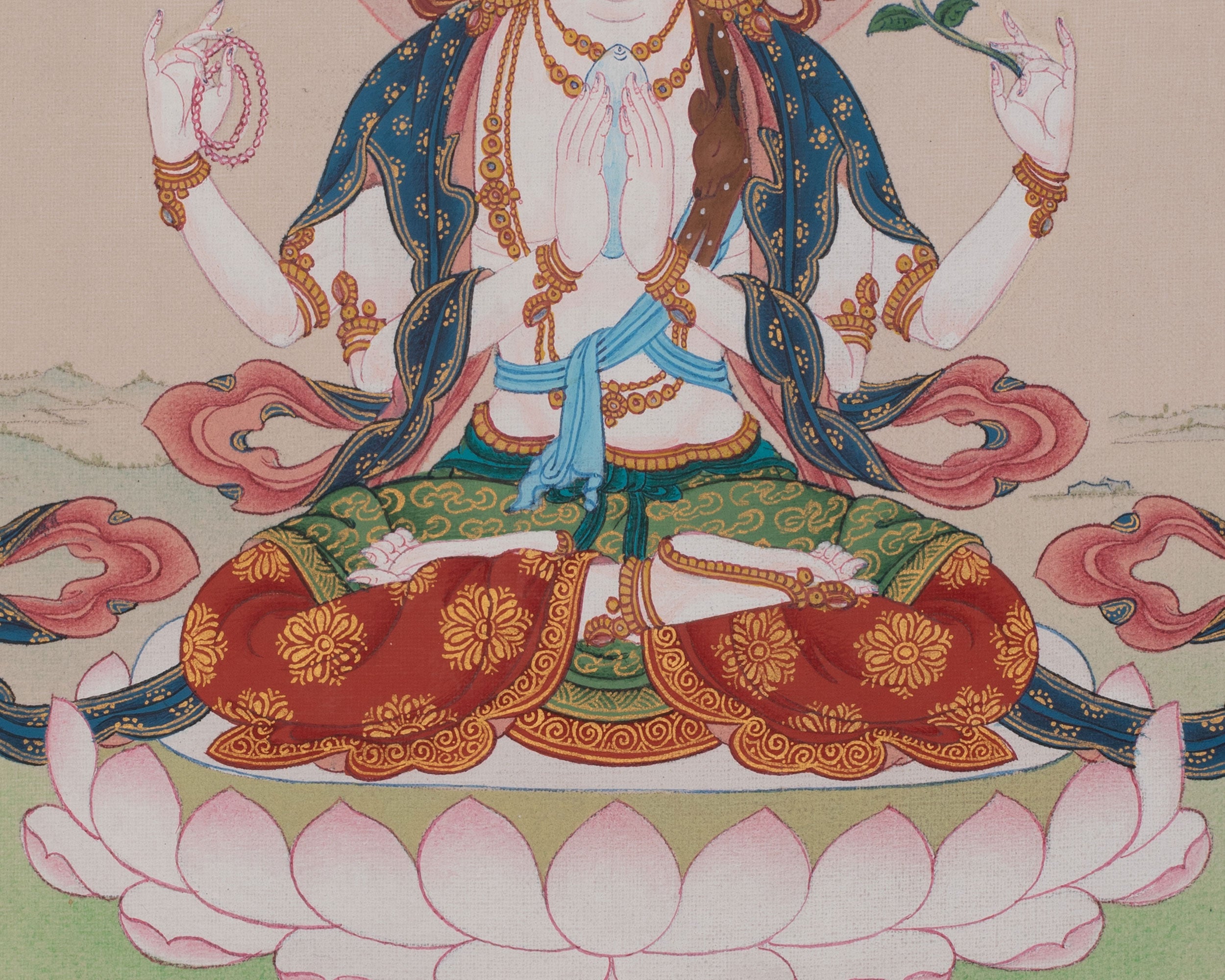 Himalayan Chenrezig Thangka | Compassion Buddha Artwork | Symbol of Boundless Love