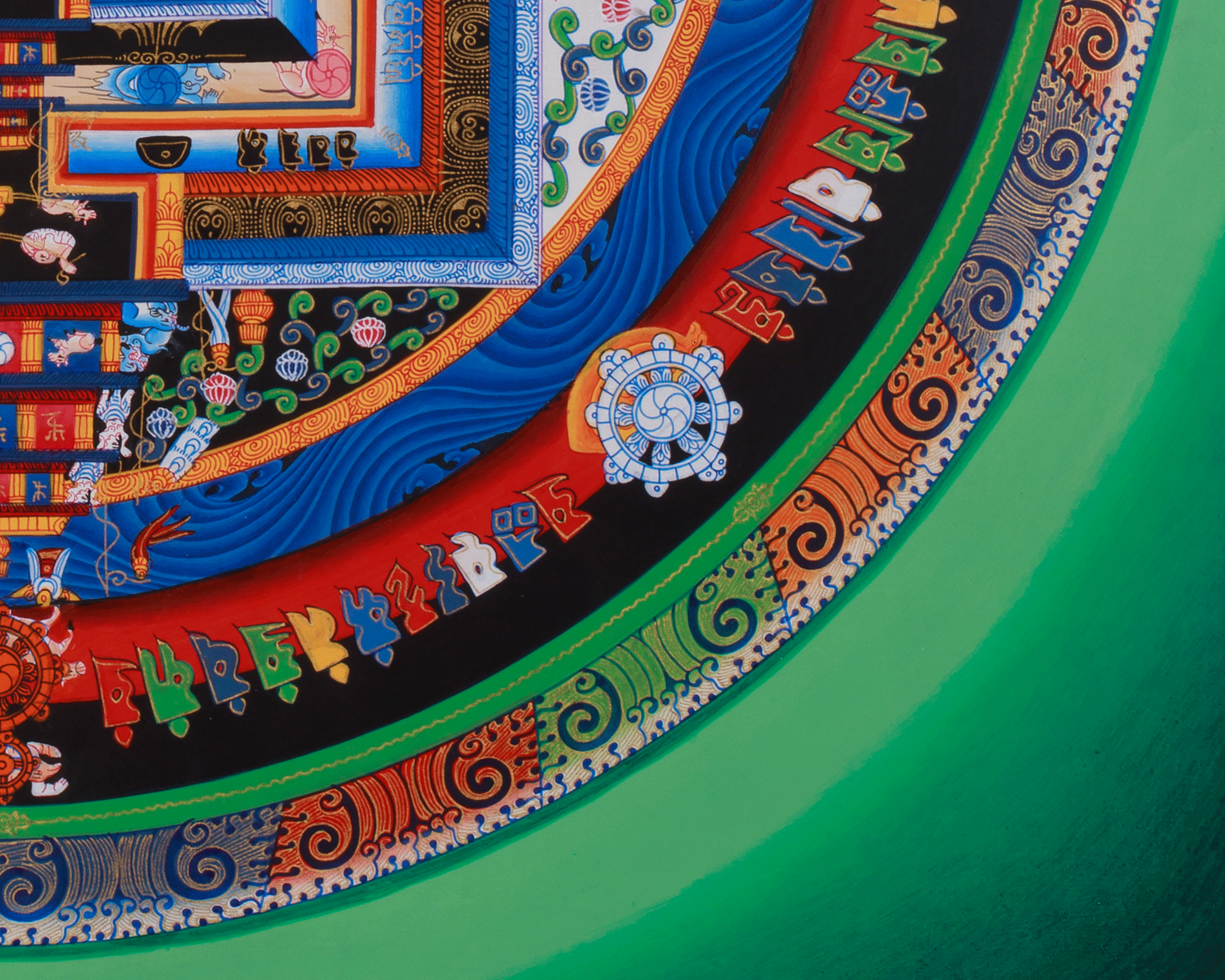 Spiritual Artwork of Kalachakra Mandala | Meditation Altar | Home Decor