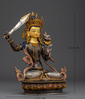 Handmade Manjushri Statue: The Bodhisattva of Wisdom