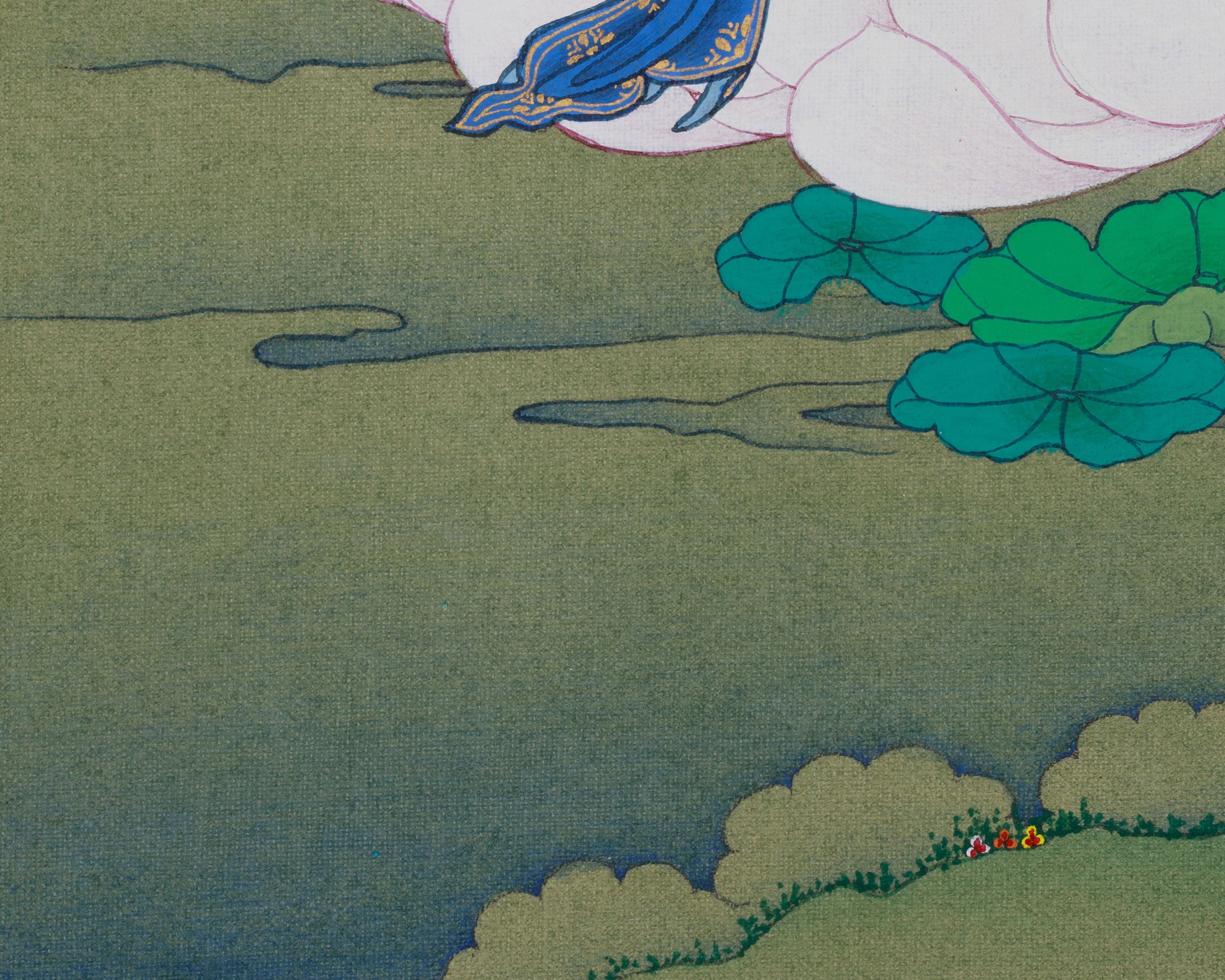 Traditional Buddhist Manjushri Thangka | Wisdom Deity | Himalayan Art
