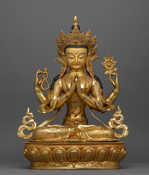 gold-gilded-compassionate-chenrezig