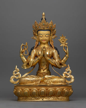 gold-gilded-compassionate-chenrezig