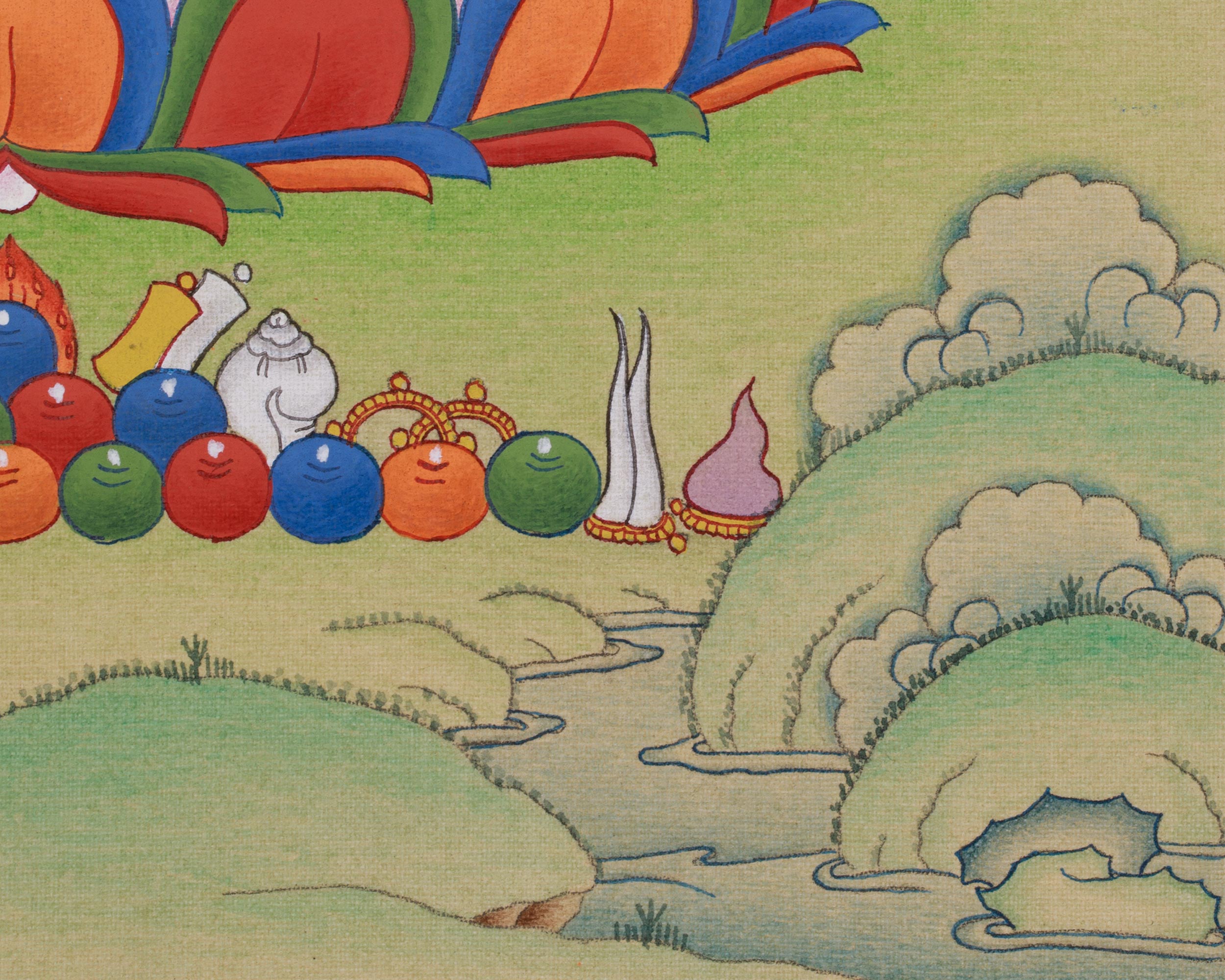 Religious Thangka Of White Tara | A Divine Expression of Compassion | Sacred Art