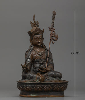 Guru Rinpoche Handmade Dark Oxidized Statue | The Precious Master