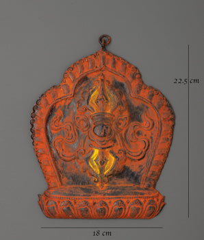 Wall Hanging with Vajra Carved Art | Powerful Symbol of Spiritual Strength