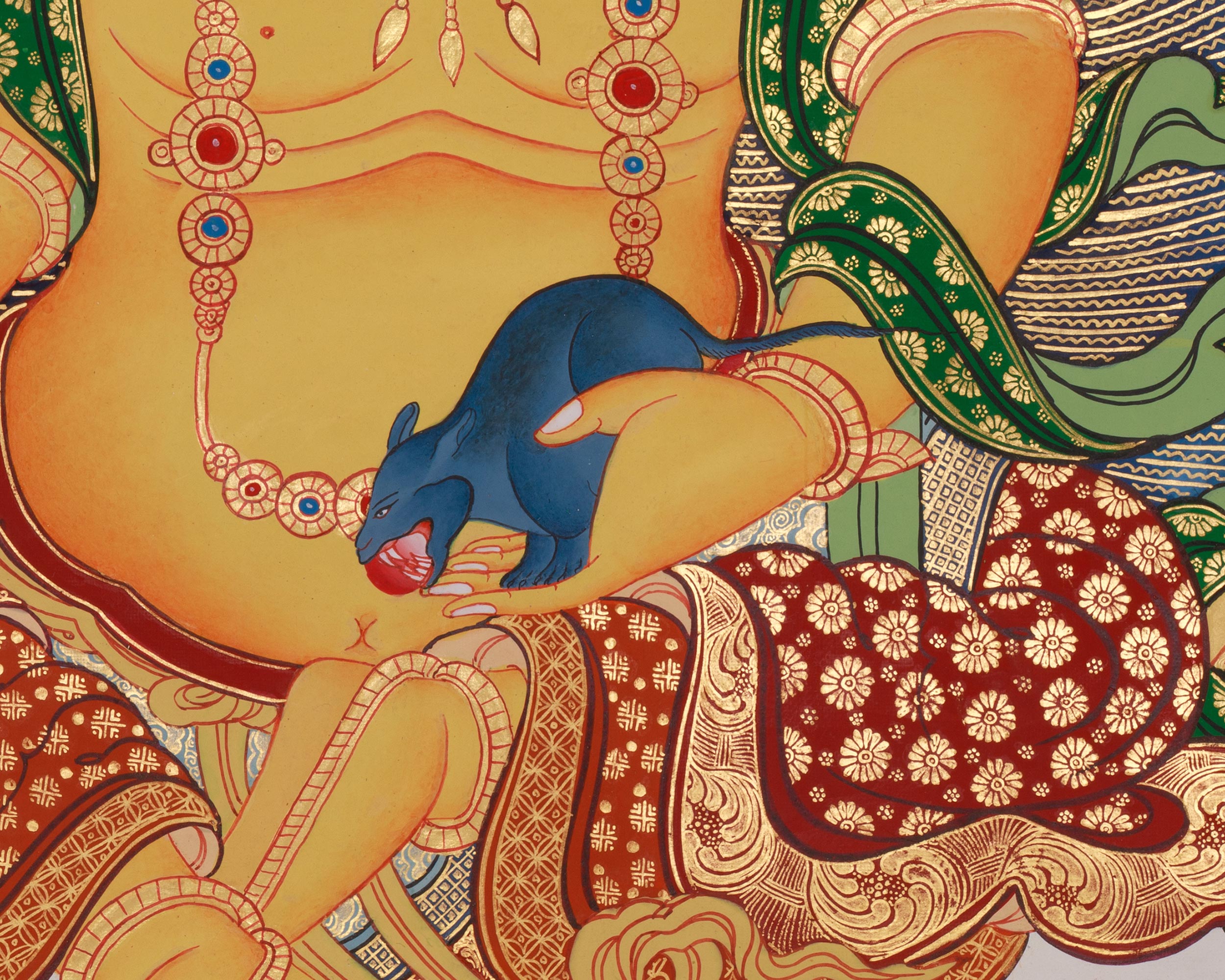 Dzambhala Buddhist Deity Thangka | Guardian of Prosperity