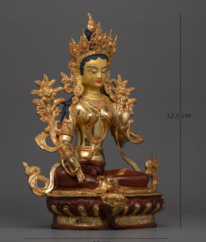Green Tara Mantra Statue | Symbol of Compassion and Protection