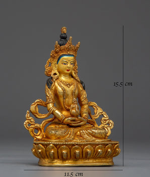 Spiritual Gold Gilded Amitayus Buddha Statue