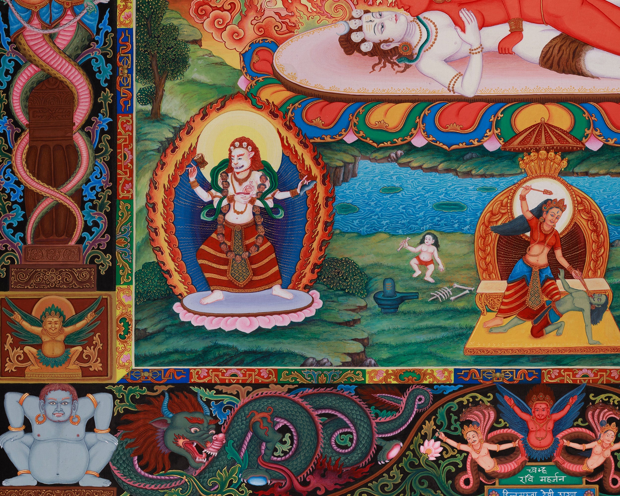 Chinnamasta Devi Thangka | Tantric Goddess of Self-Sacrifice