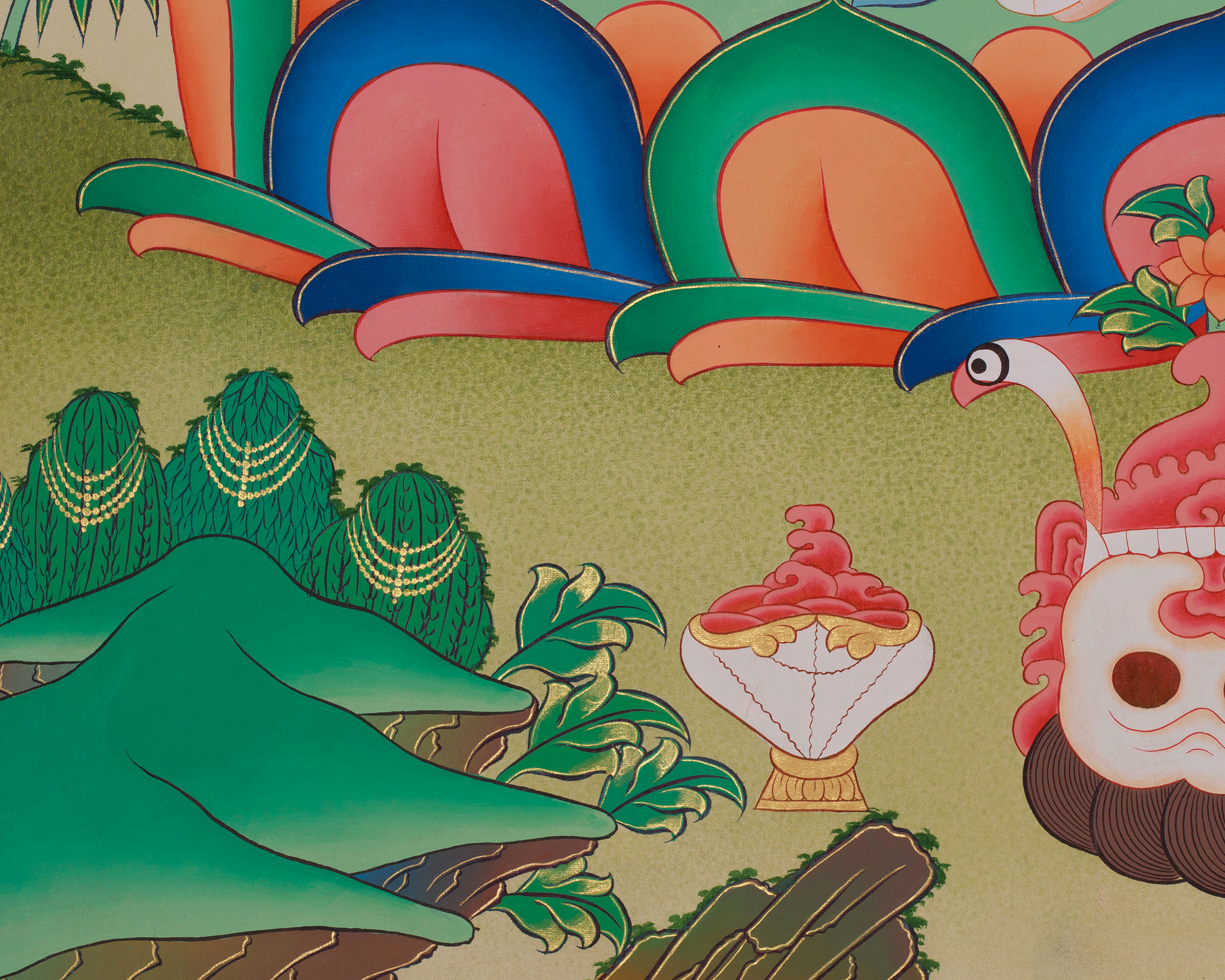 Vajrapani Buddhist Art | Tibetan Protector Thangka | Embodiment of Fearless Power