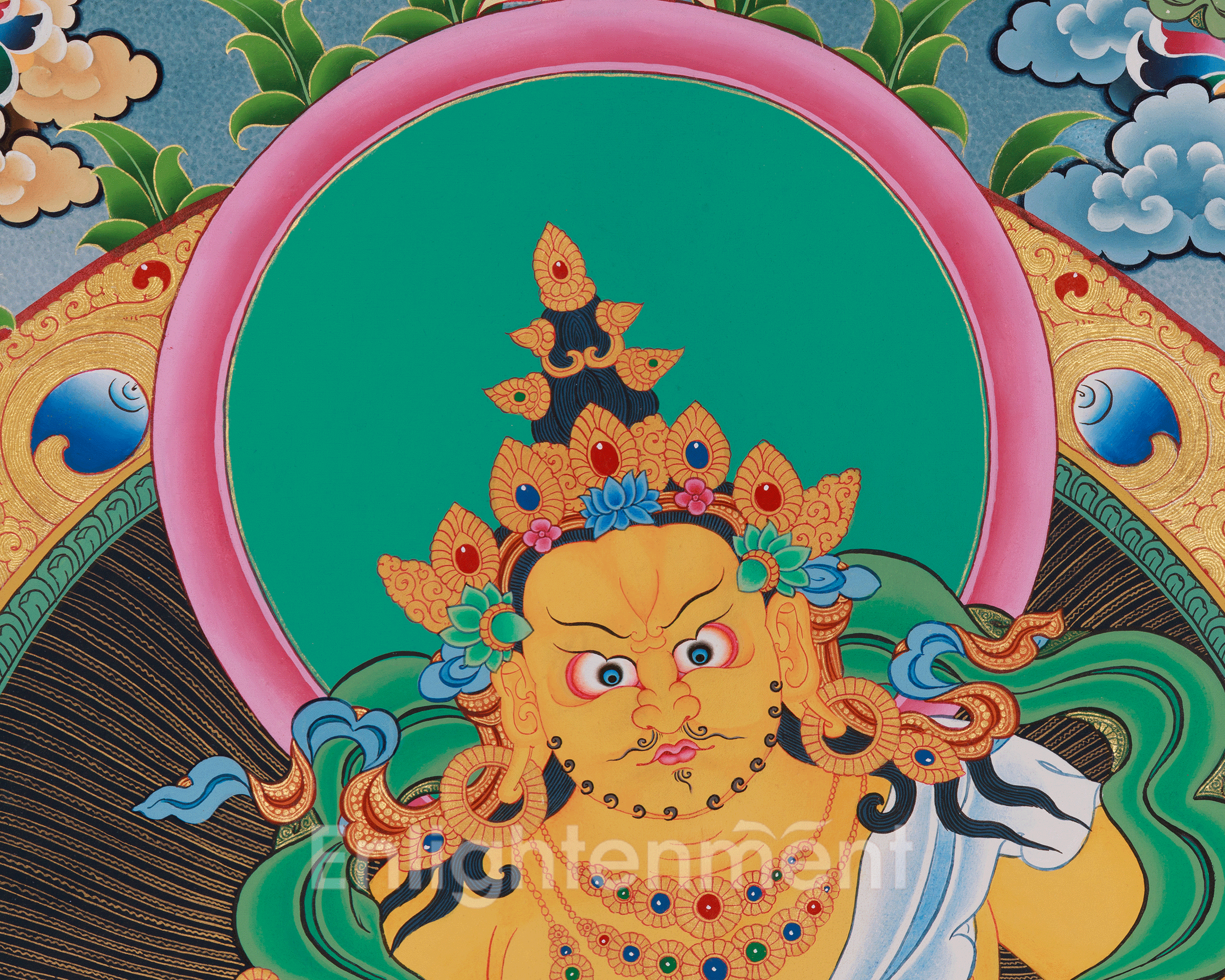 Five Dzambhala Thangka | Embodiments of Abundance in Tibetan Buddhism