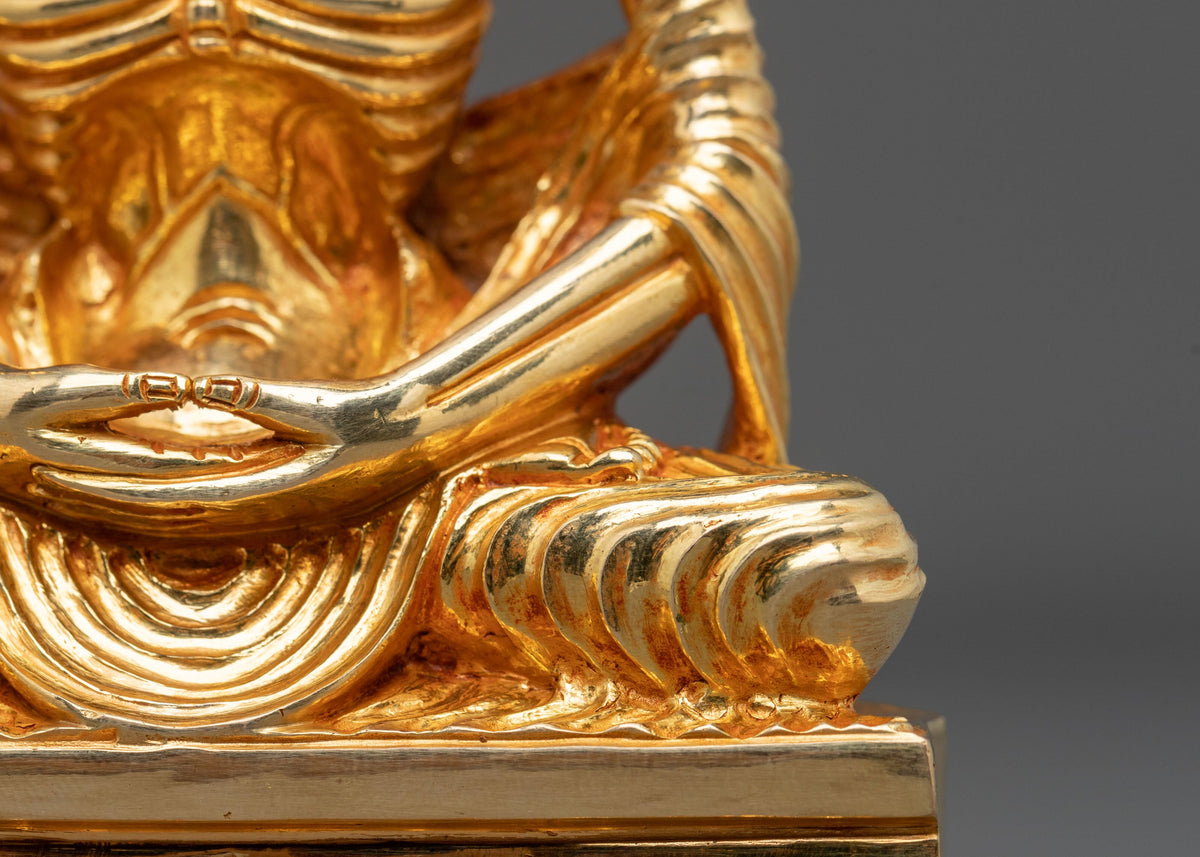 Fasting Buddha Meditation Statue | 24K Gold Gilded Buddhist Sculpture