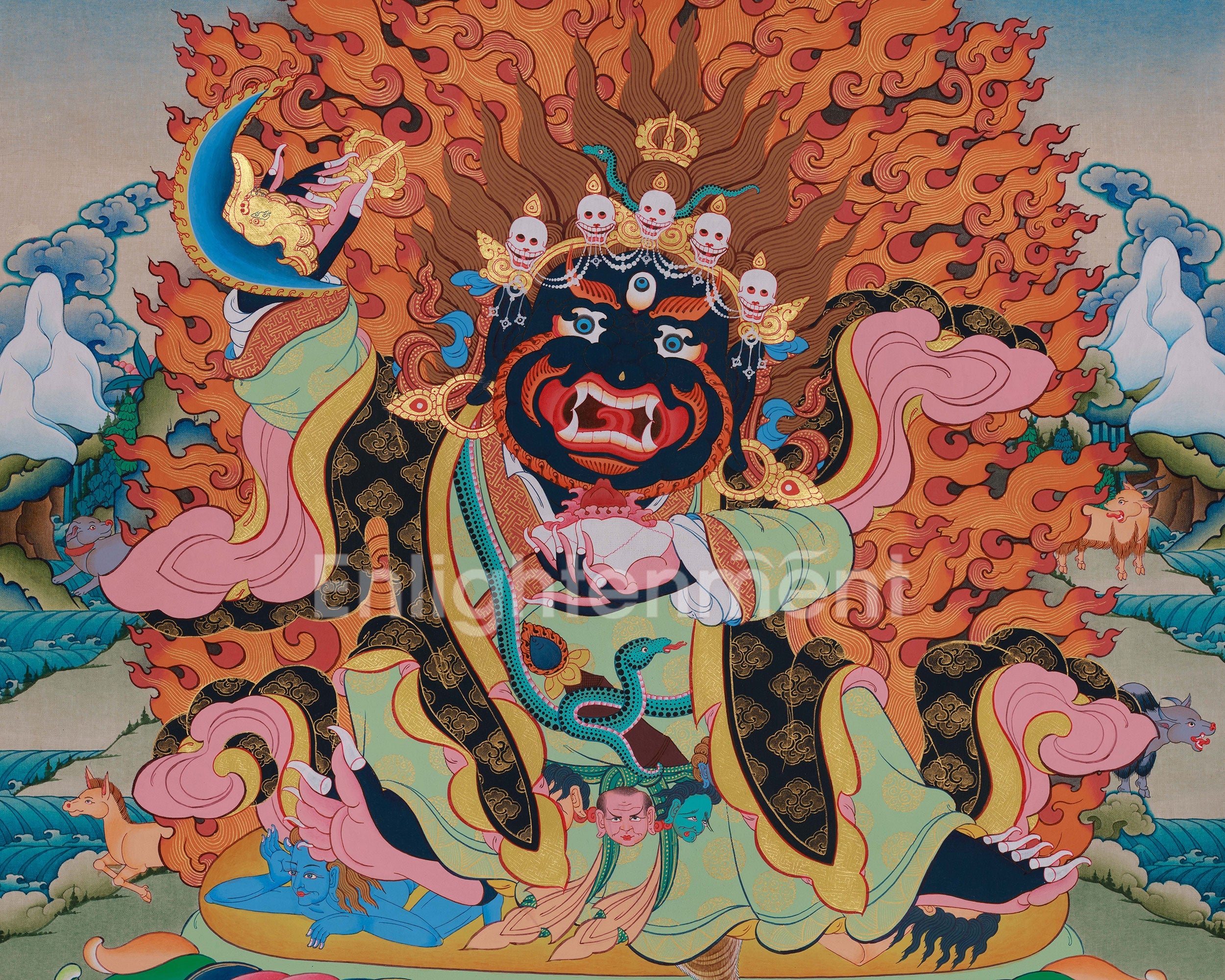 Mahakala Bernagchen Thangka | Tibetan Dharma Protector Art