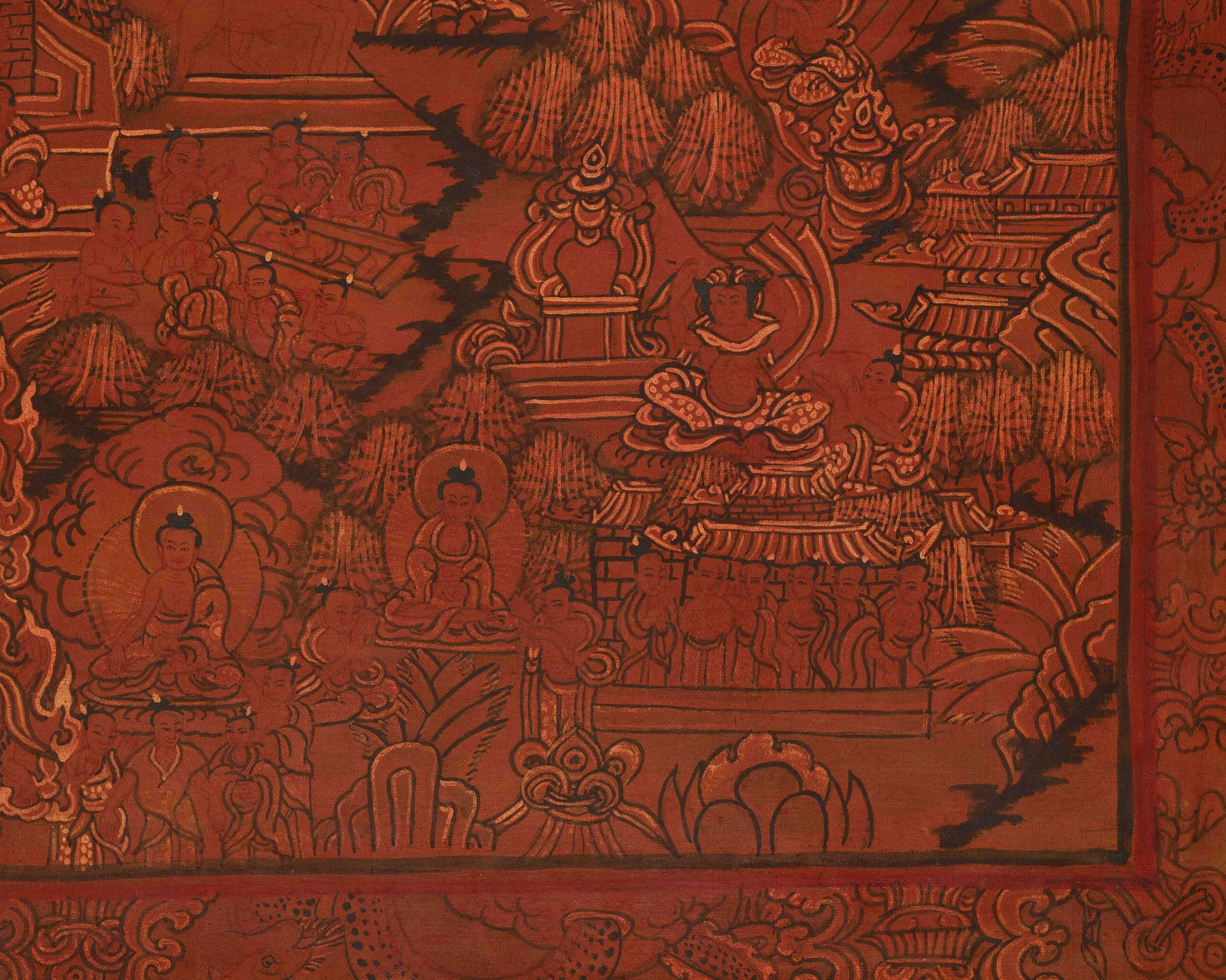Buddha Life Story Tibetan Thangka | Shakyamuni Buddha’s Enlightened Path