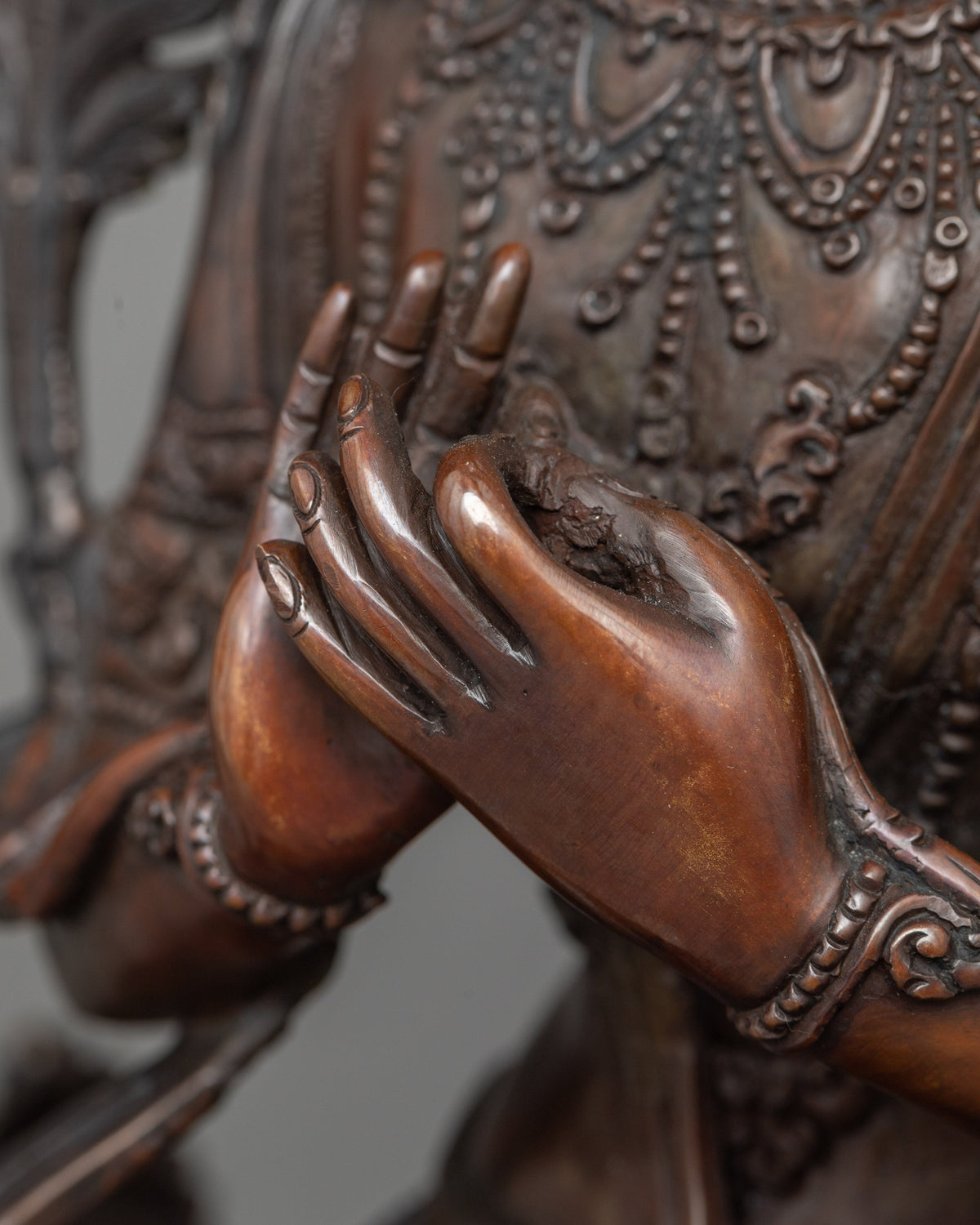 Future Buddha Maitreya Sculpture | Oxidized Copper Embodiment of Hope and Renewal