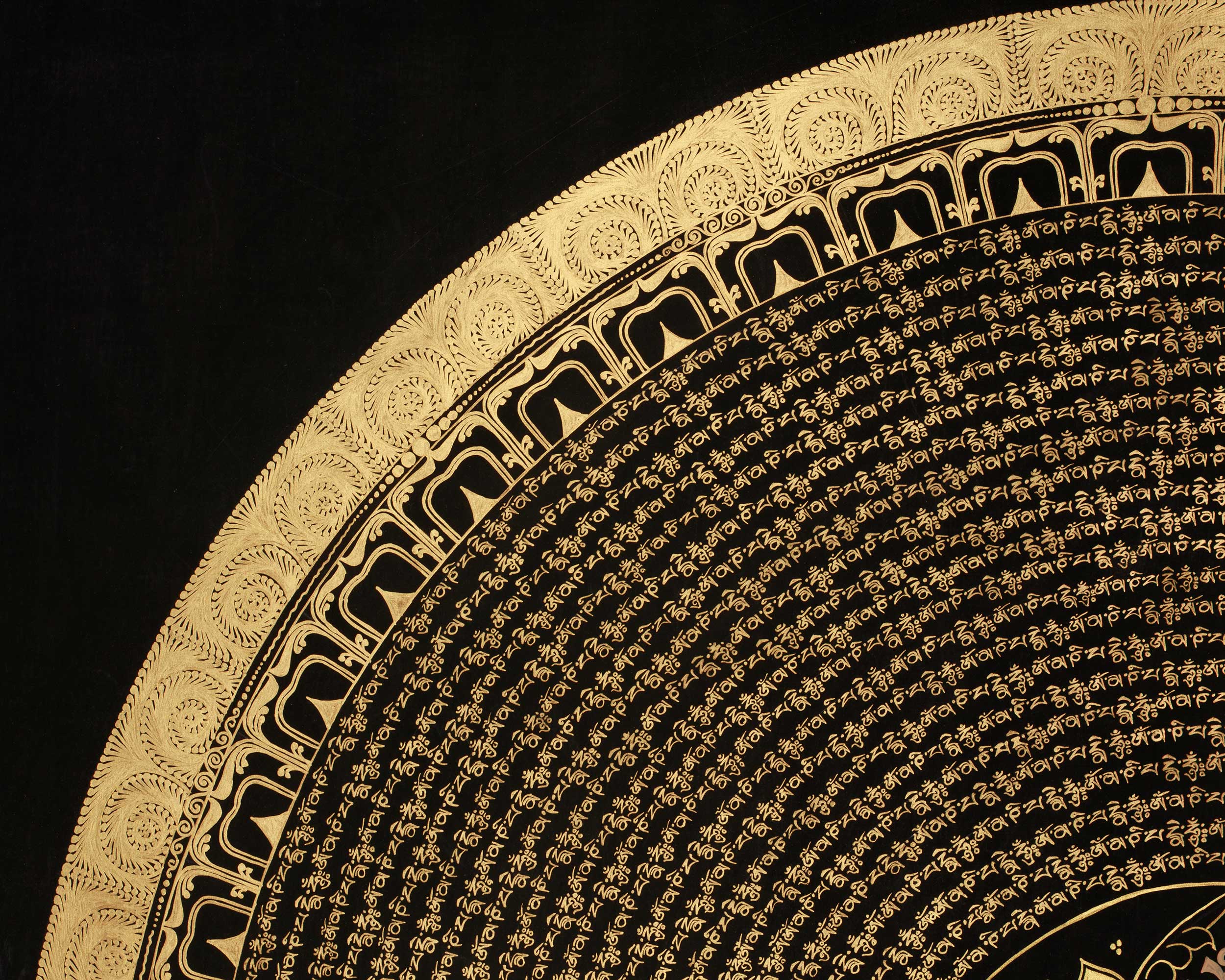 Buddhist Mantra Mandala Artwork | Hand Painted Himalayan Meditation Thangka