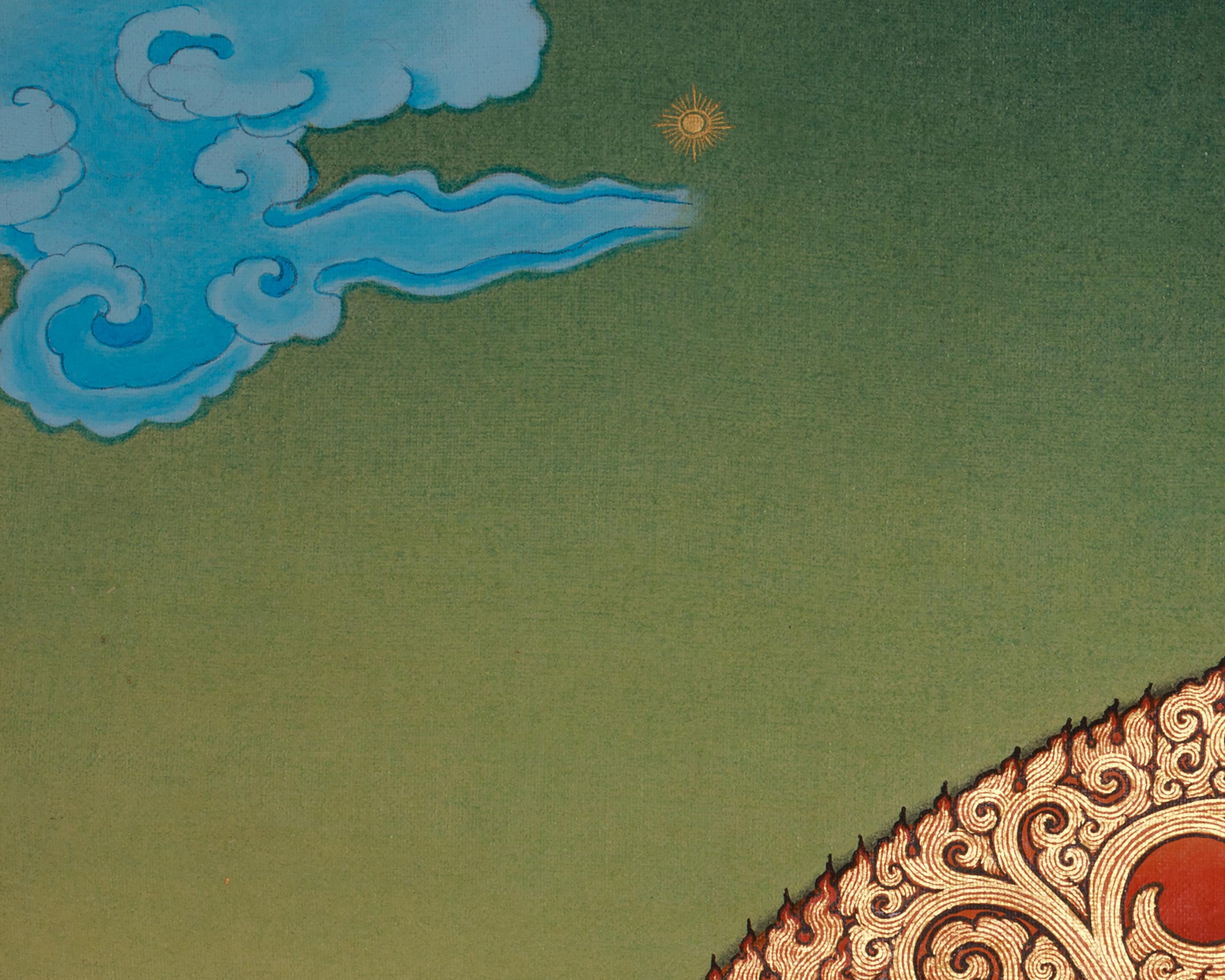 Sacred White Mahakala Thangka | Wealth Deity | Tibetan Artwork