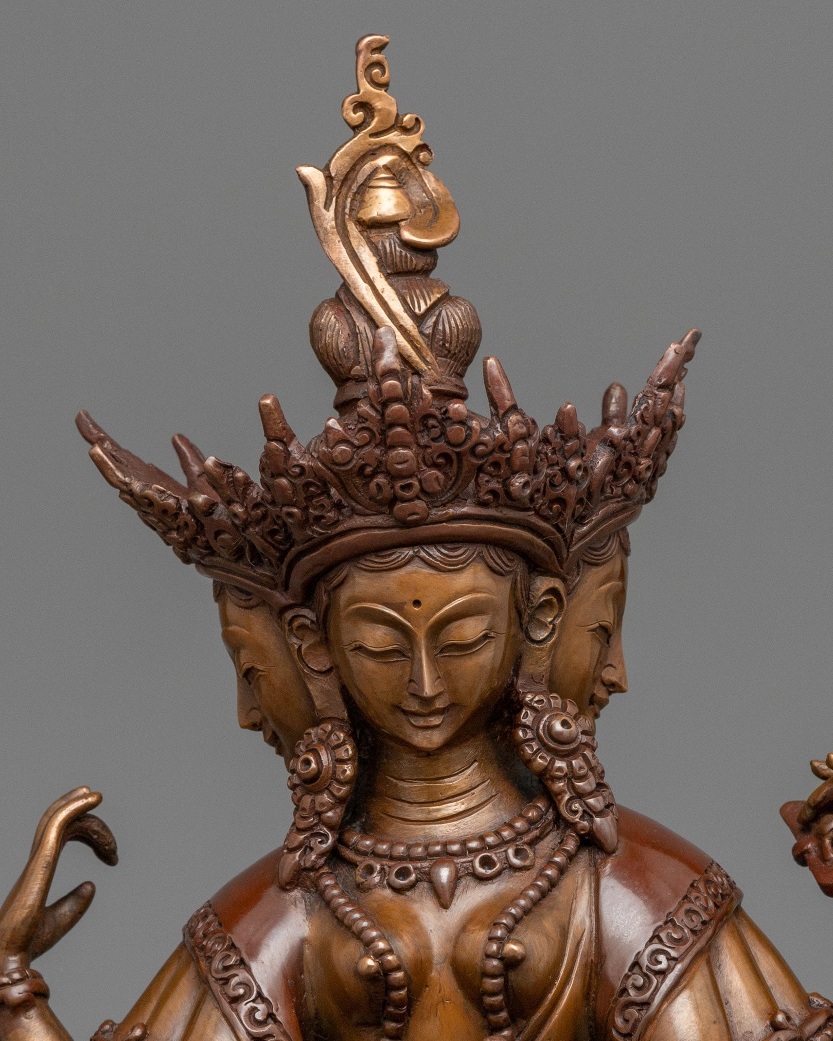 Oxidized Copper Vasudhara Statue | Traditional Tibetan Style Buddhist Statue