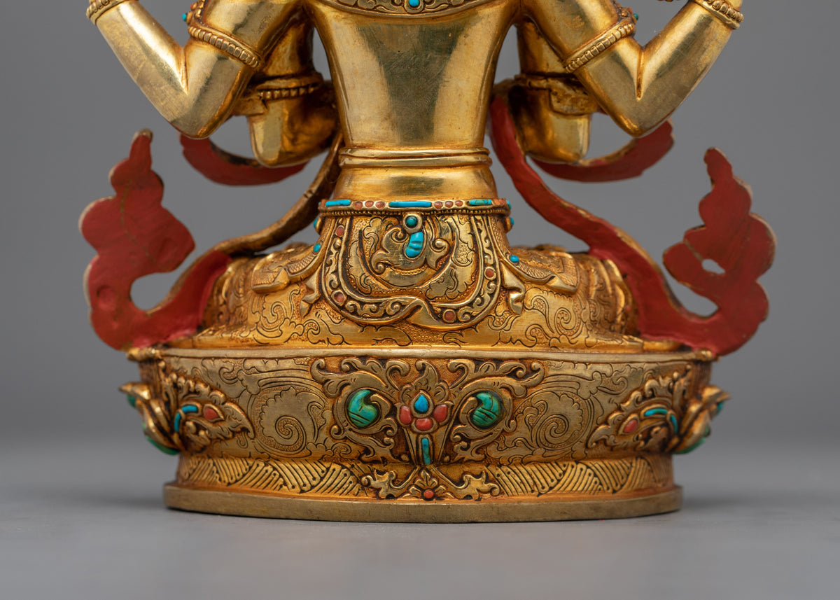 Handcrafted Four-armed Chenrezig Statue | Symbol of Love and Compassion