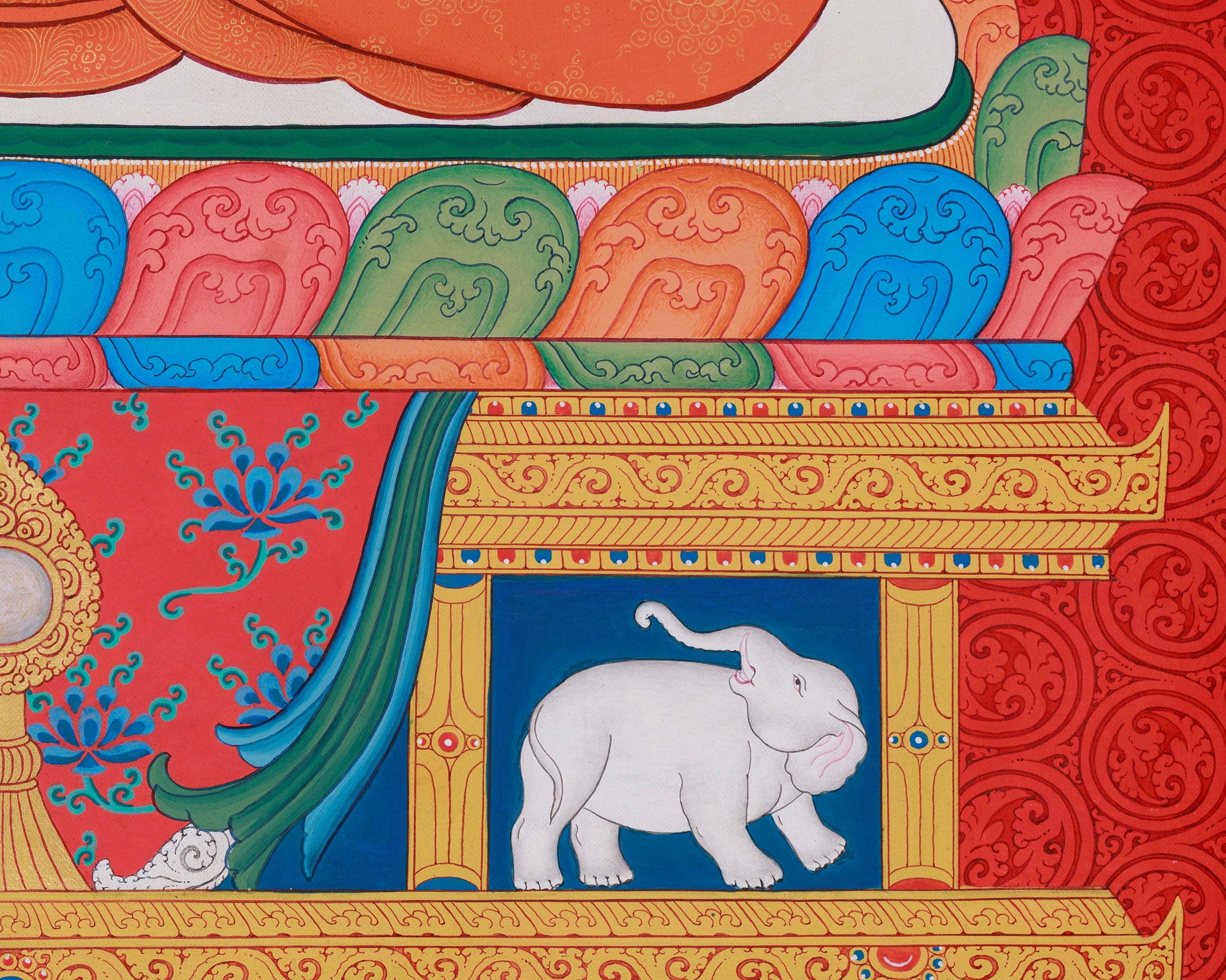 Tibetan Healing Medicine Buddha Thangka | Sacred Kadampa Style Art