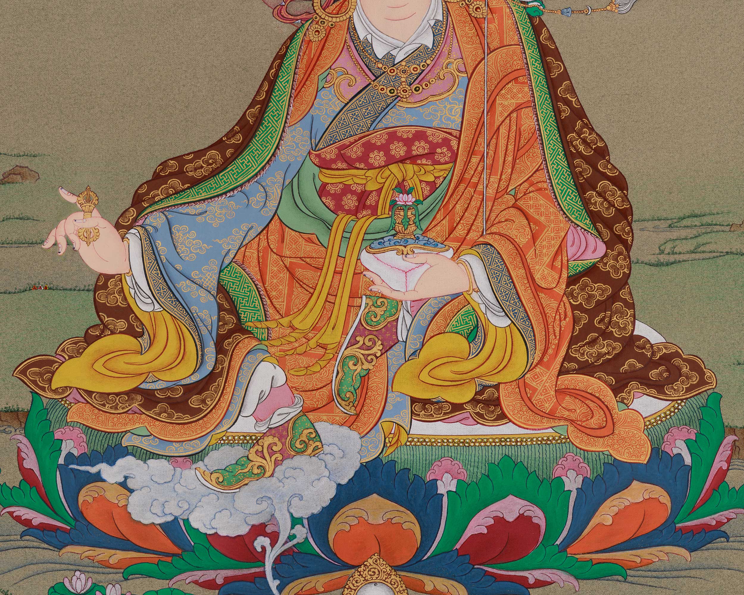 Himalayan Guru Rinpoche Artwork | Symbolizing Wisdom, Protection, and Spiritual Transformation