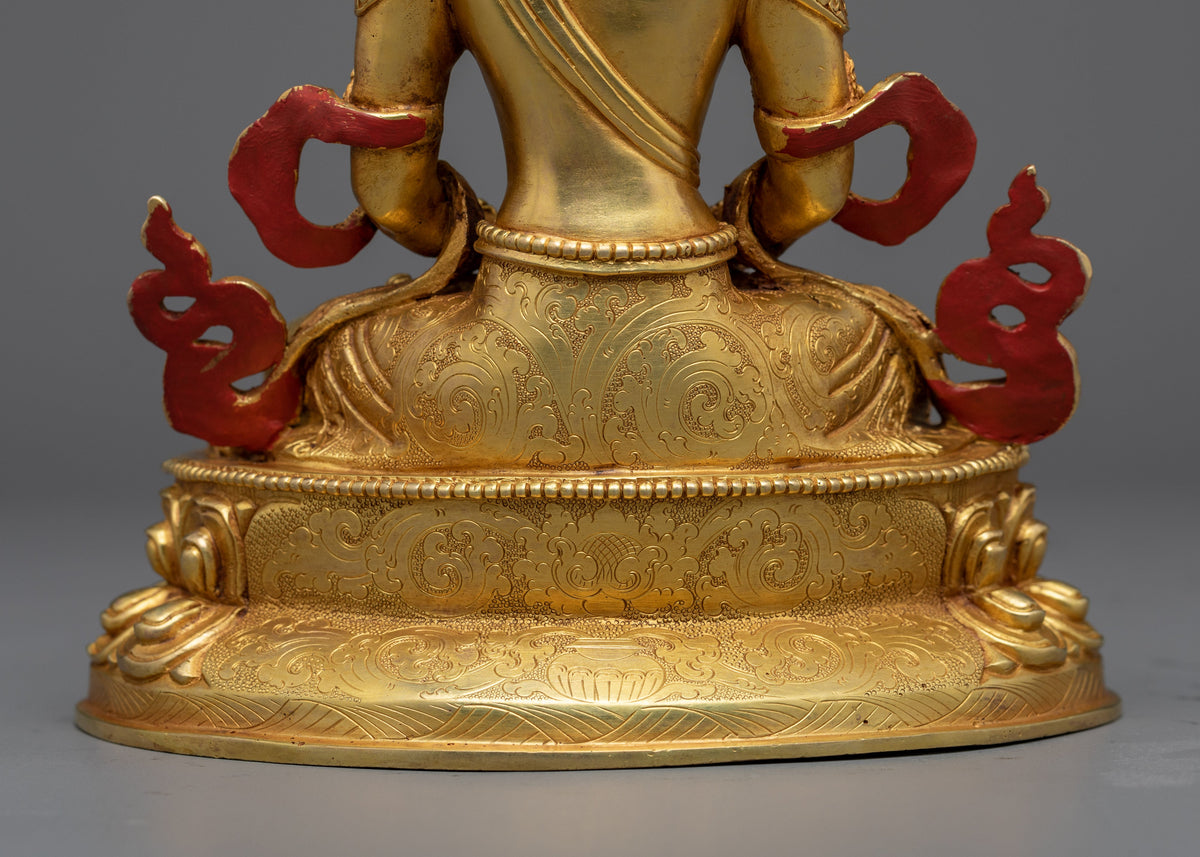 Buddha Amitayus Handmade Statue | 24k Gold Gilded Fine Figure