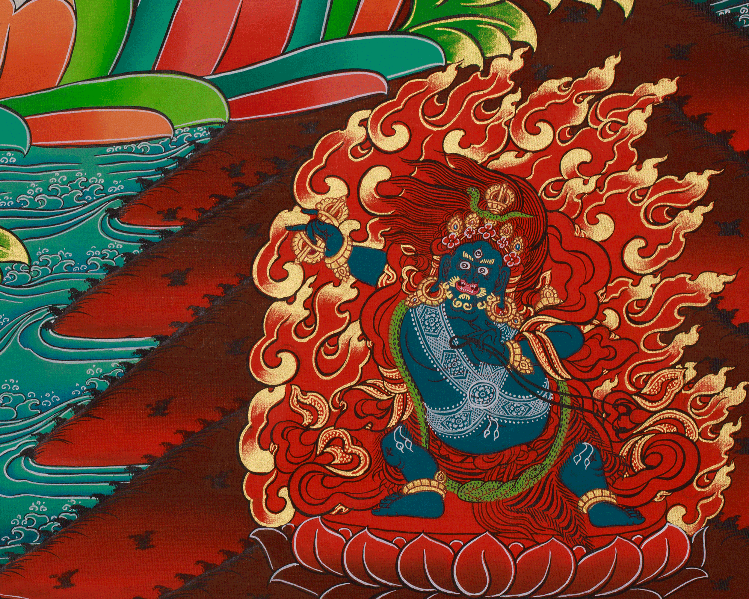 Sacred Chenrezig Artwork | Tibetan Compassion Deity | Avalokiteshvara Thangka