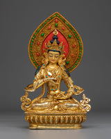 Vajrasattva Gold Gilded with Gemstones Statue