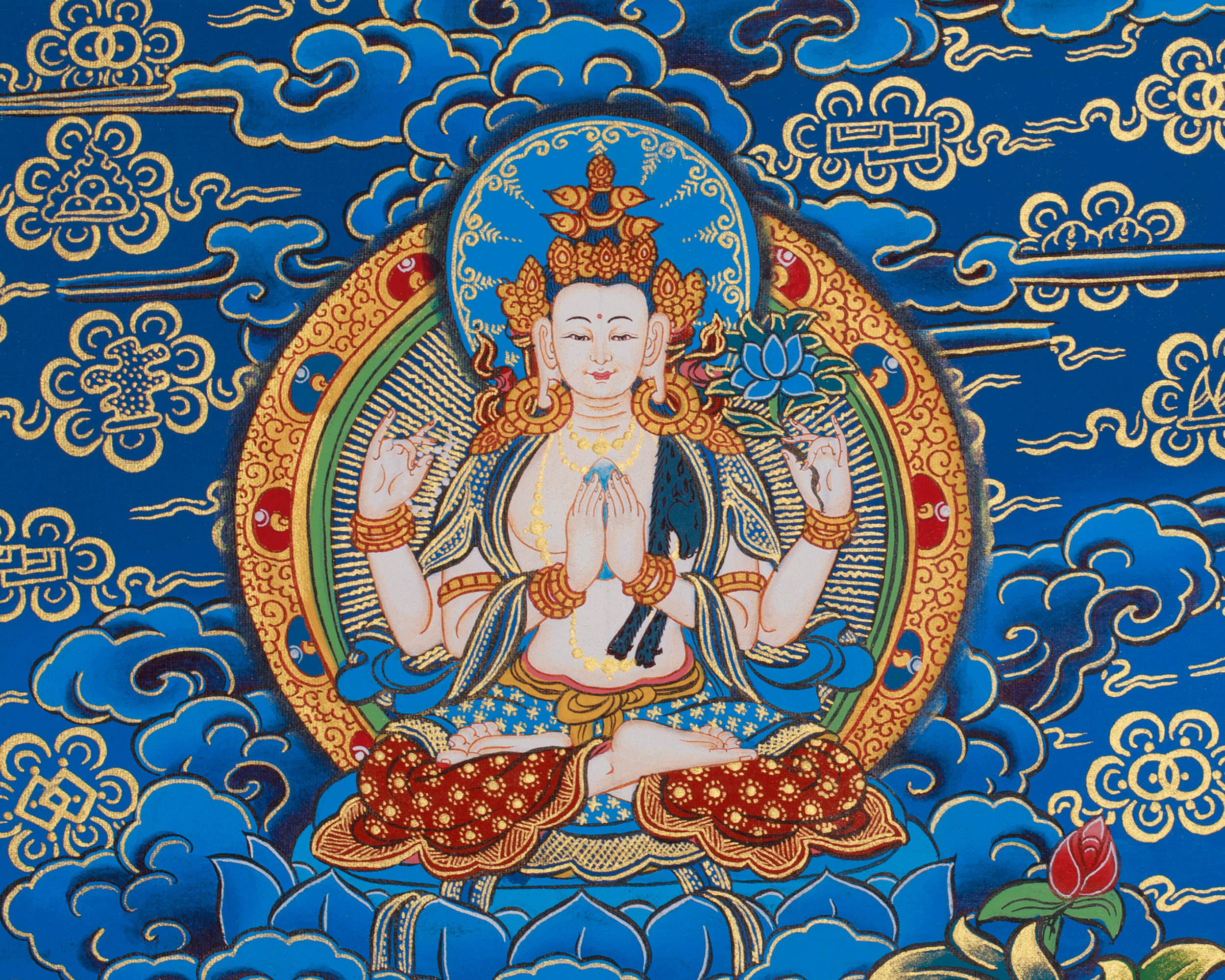 White Tara Longevity Art | Seven-Eyed Goddess | Sita Tara | Healing Deity