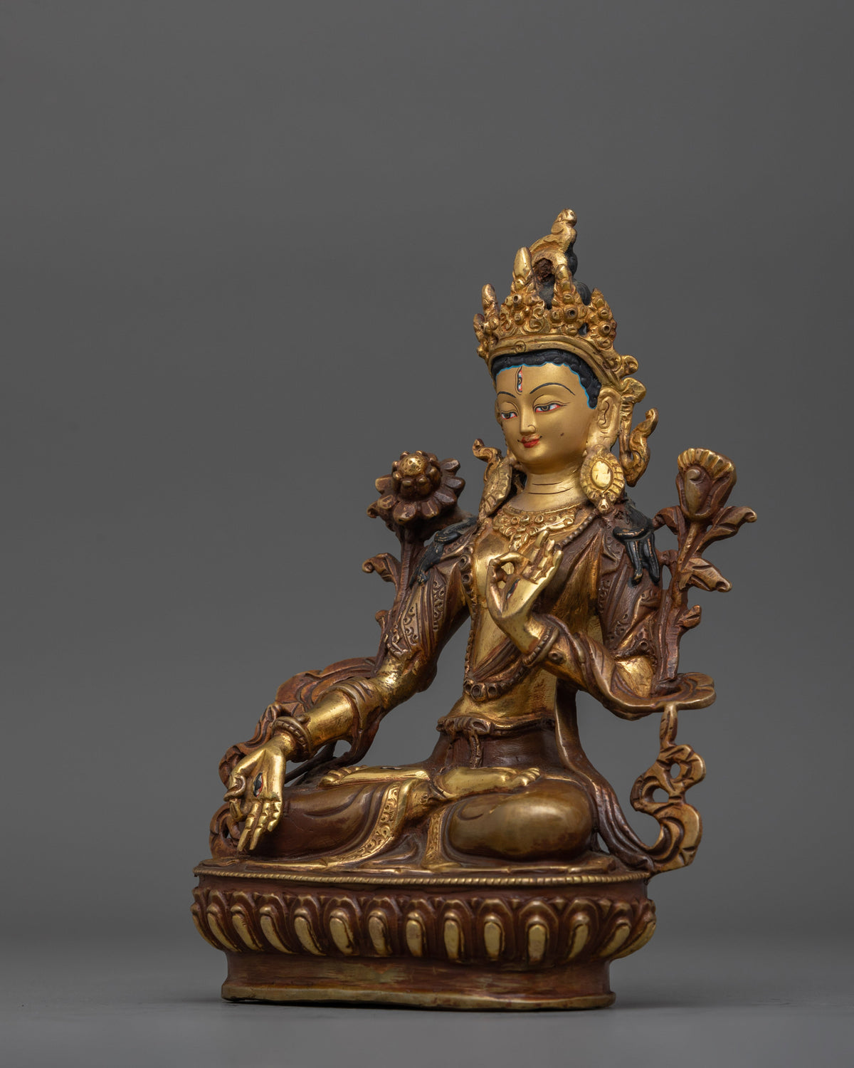 Tibetan White Tara Spiritual Healing Icon | Buddhist Compassionate Deity Statue