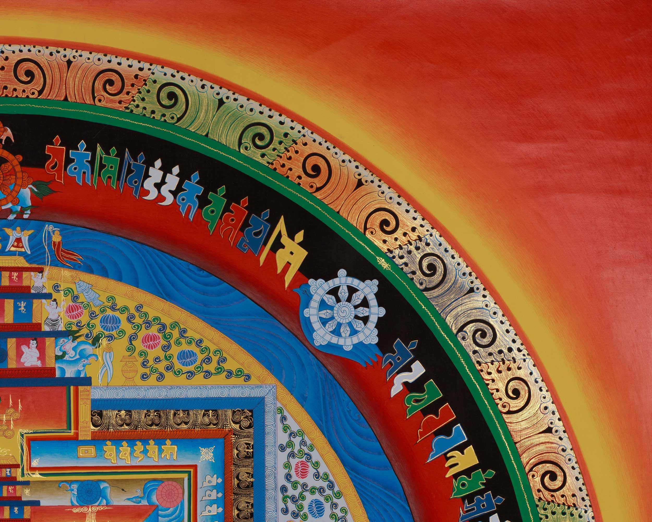 Spiritual Kalachakra Mandala Art | Sacred Geometry Painting | Hand Painted Himalayan Meditation Altar