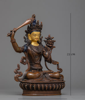 23cm manjushri statue