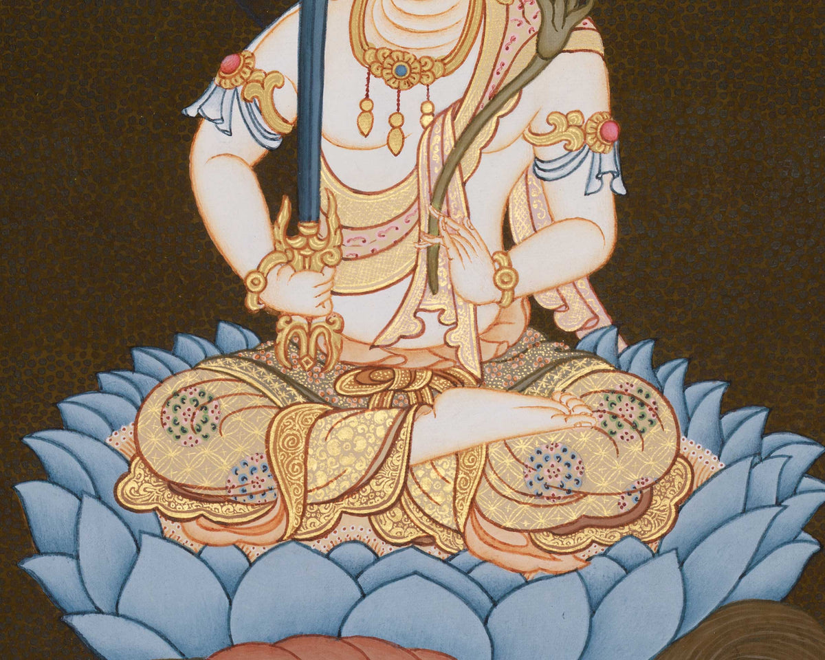 Simhananda Manjushri Thangka | The Lion's Roar of Liberating Wisdom