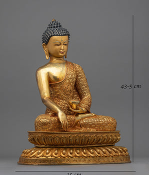 Shakyamuni Buddha 24K Gold Gilded Figurine | A Symbol of Divine Enlightenment