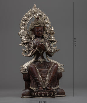 Buddha Maitreya Statue | Silver Plated | Hand-curated Buddha of Future