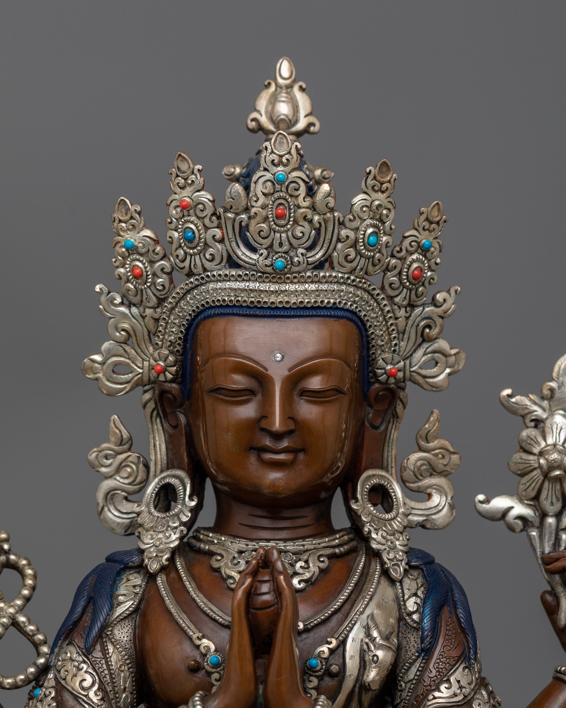 chenrezig-silver-plated-oxidized-34cm
