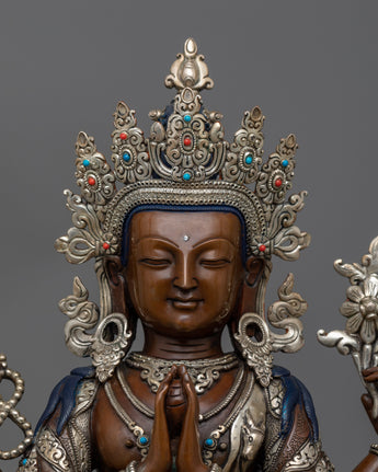 chenrezig-silver-plated-oxidized-34cm