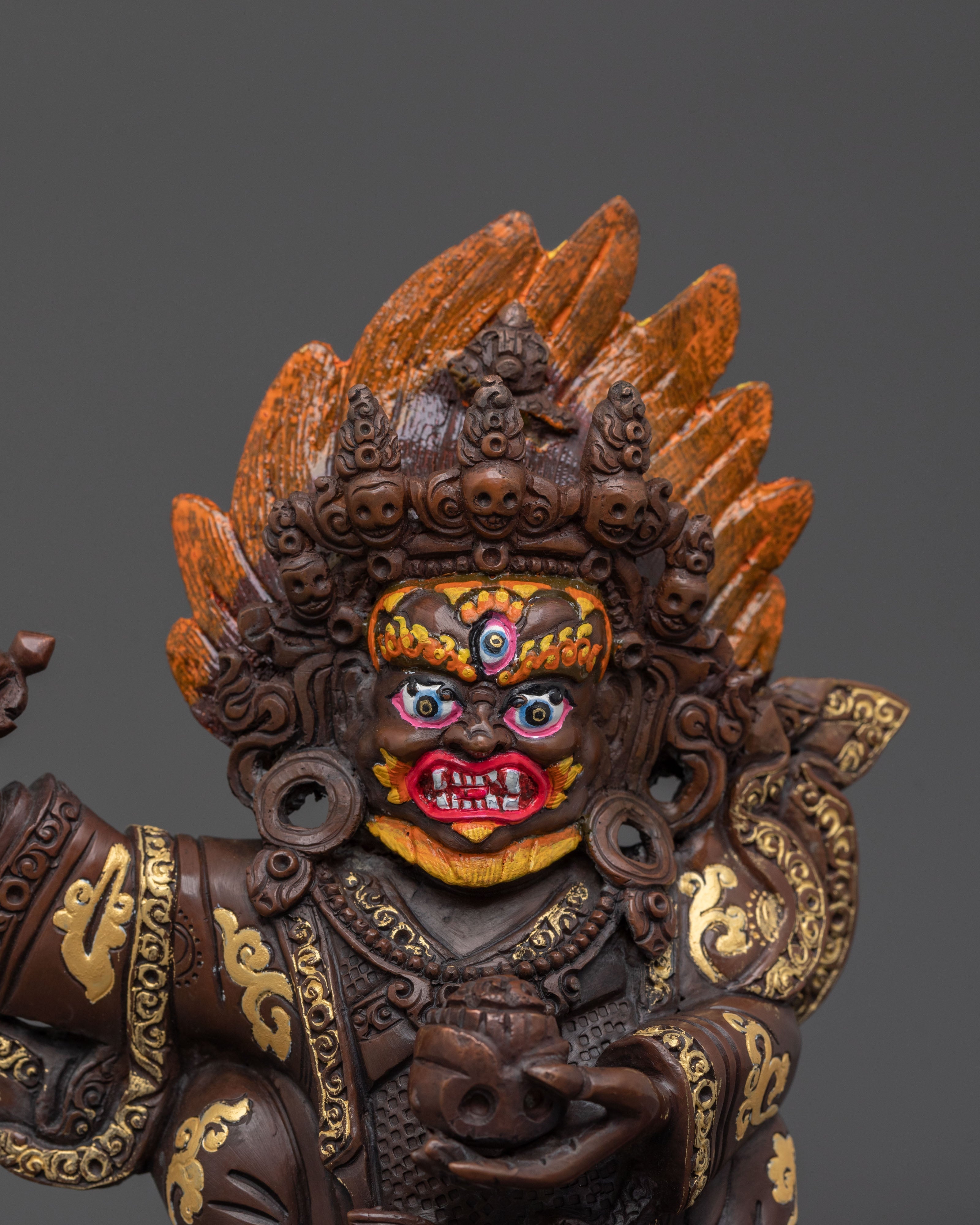 Formidable Buddhist Protector Mahakala Bernakchen Statue