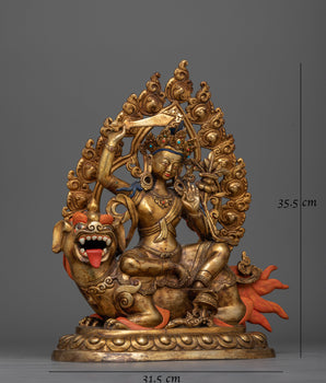 Simhanada Manjushri Antique Statue | A Roar of Wisdom and Power