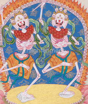 Chitipati Thangka Painting | Lord of the Cemetery