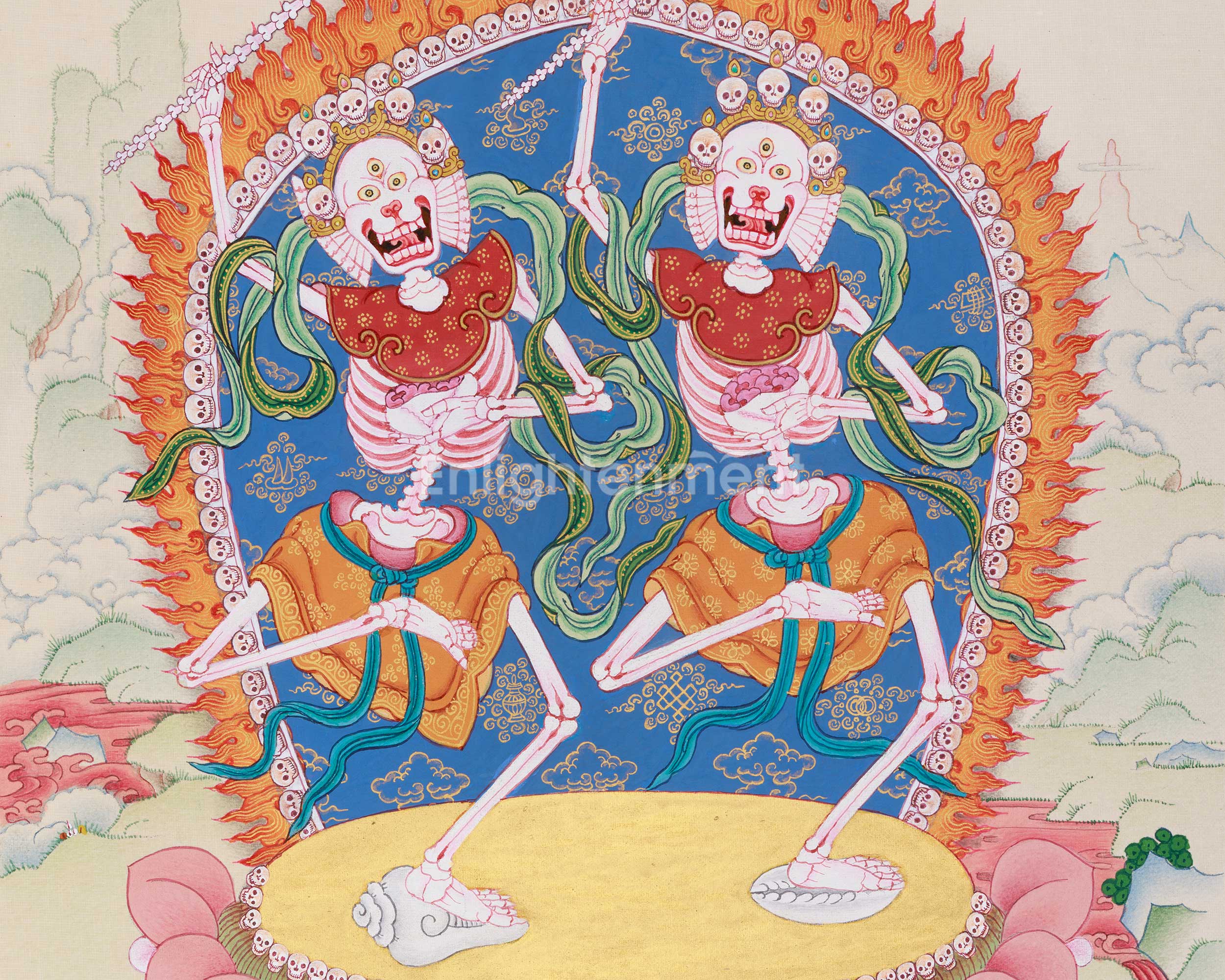 Chitipati Thangka Painting | Lord of the Cemetery