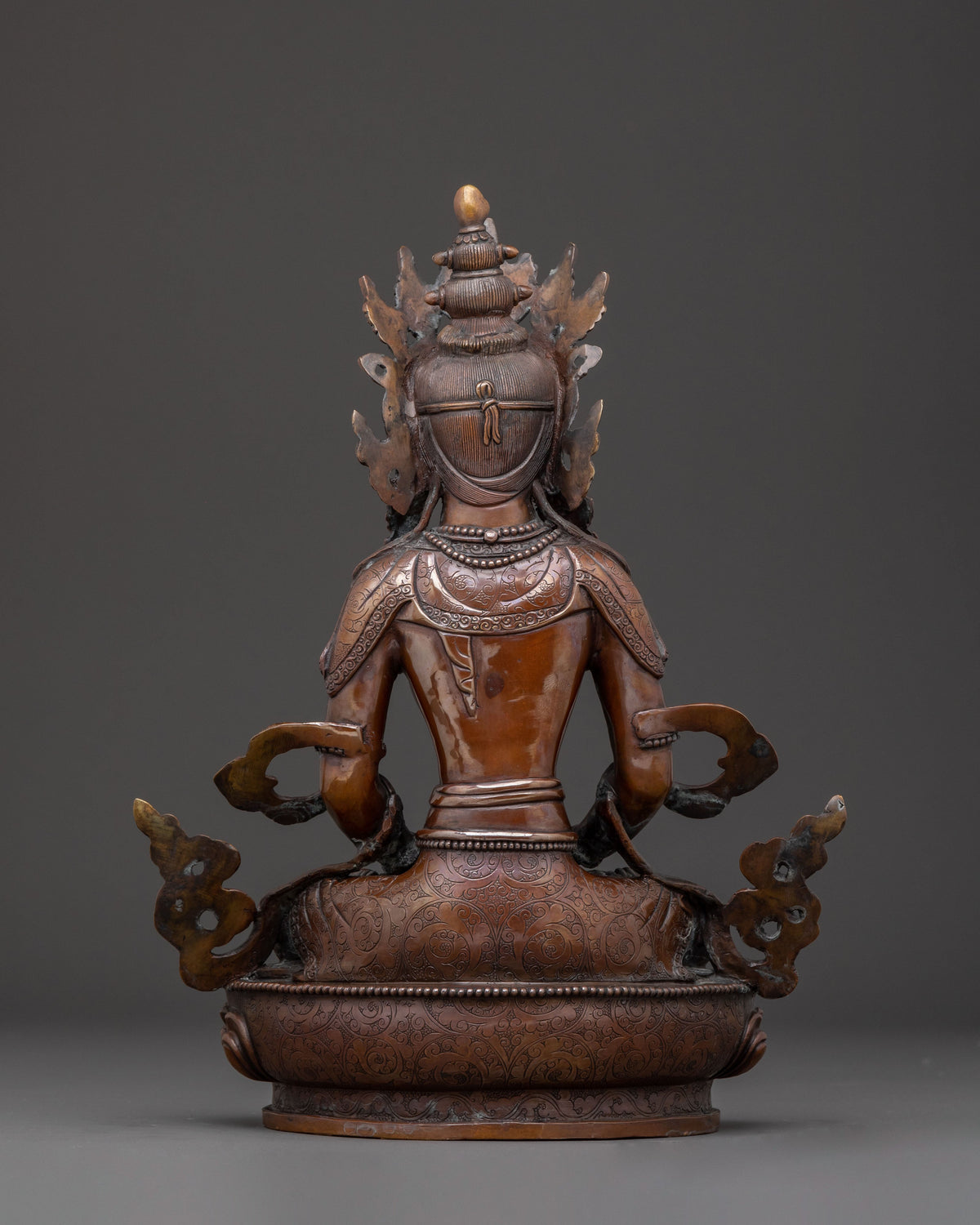 Amitayus Longevity Copper Statue | Home Decor