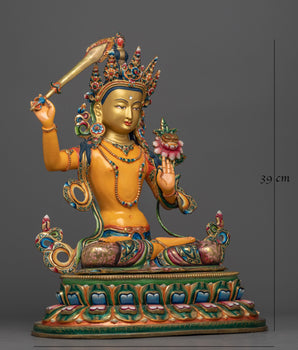 manjushri-bodhisattva-colored-sculpture