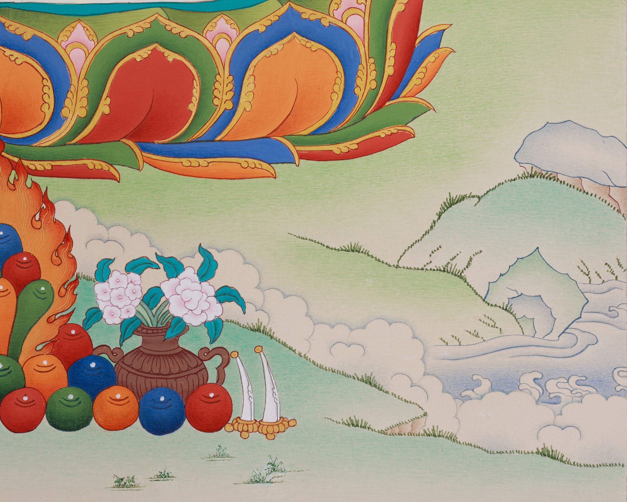 Divine Bodhisattva Chenrezig Painting | Symbol of Mercy and Protection